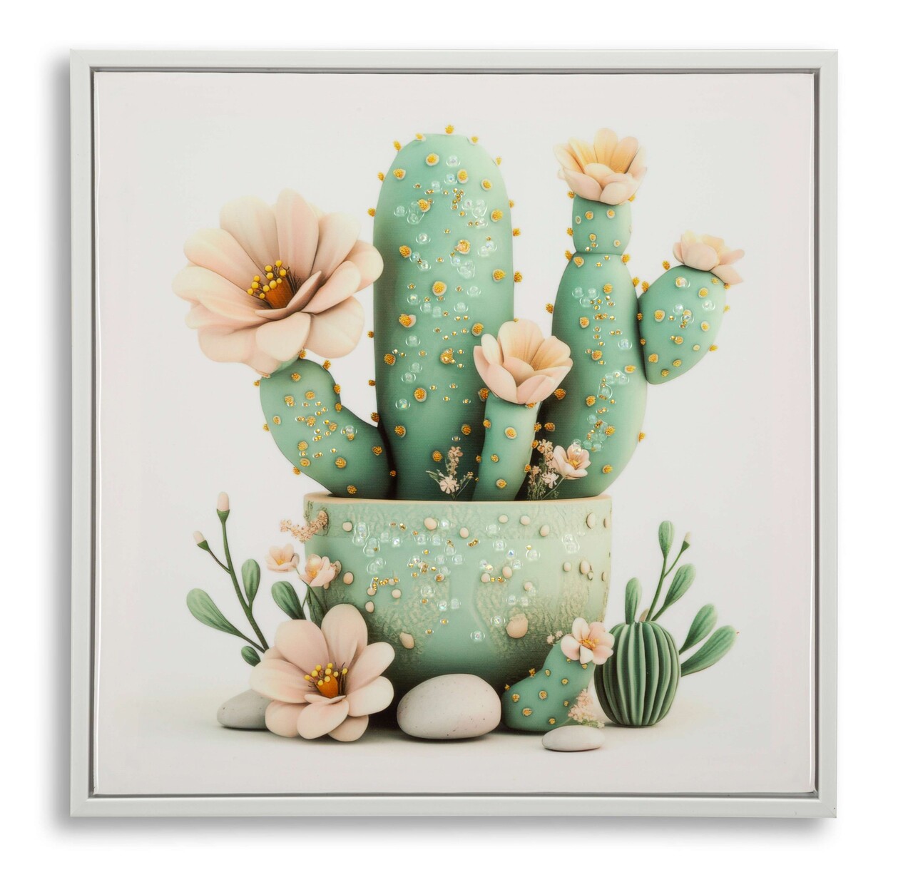 Tablou decorativ Cactus Jar -D, Mauro Ferretti, 40x40 cm, canvas/lemn de pin/plastic, multicolor - imagine 7